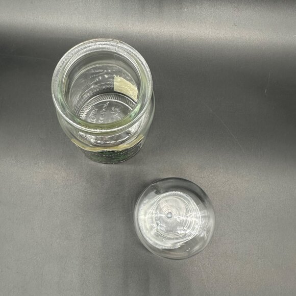 Vintage Bain Mousse Apothecary Jar 1960s Green Vanity Decor Mid Century Storage - Picture 5 of 12